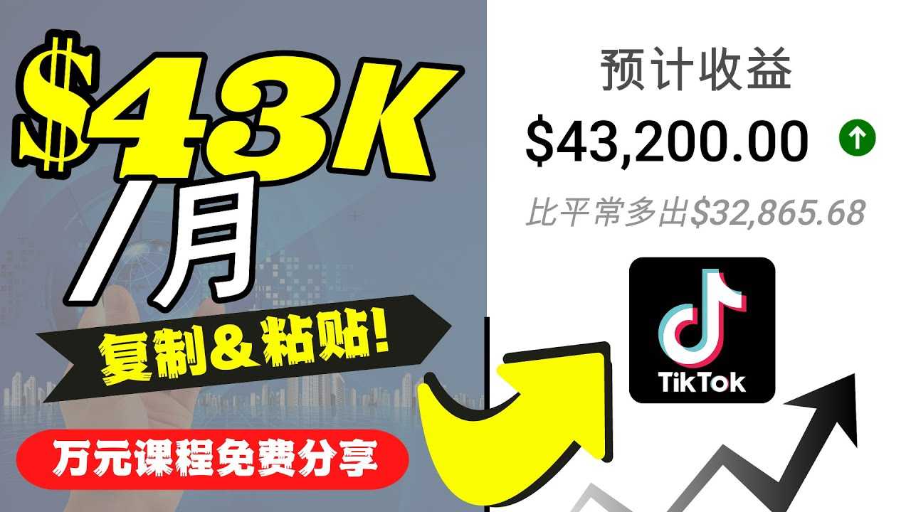 2022抖音国际版Tiktok赚钱项目：每天上传一个视频就轻松月入$43200-全网VIP网赚项目资源网_会员赚钱大全_中创网_福缘网_冒泡网