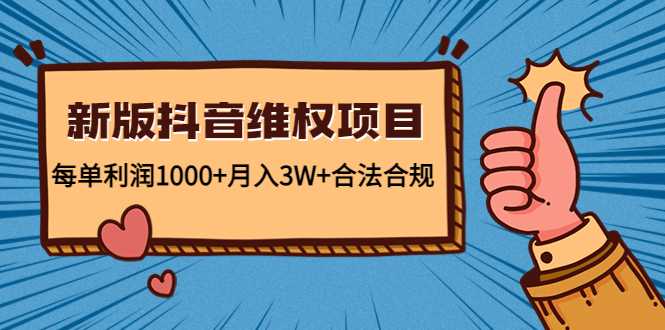 新版抖音维全项目：每单利润1000+月入3W+合法合规-全网VIP网赚项目资源网_会员赚钱大全_中创网_福缘网_冒泡网