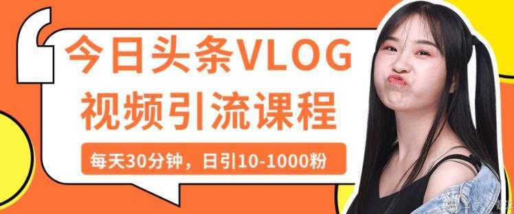 今日头条VLOG视频引流技术，每天30分钟，日引10-1000粉-全网VIP网赚项目资源网_会员赚钱大全_中创网_福缘网_冒泡网