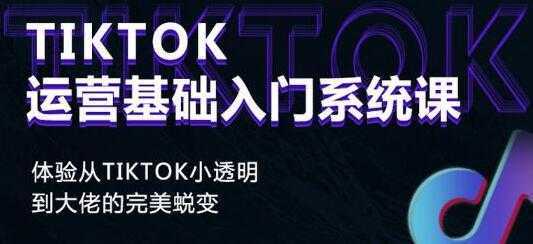 《Tiktok运营基础入门系统课》从tiktok小白到大佬的完美蜕变-全网VIP网赚项目资源网_会员赚钱大全_中创网_福缘网_冒泡网