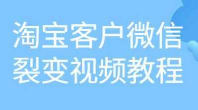 《淘宝客户微信裂变》培训课程视频教程-全网VIP网赚项目资源网_会员赚钱大全_中创网_福缘网_冒泡网