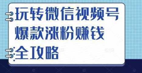 玩转微信视频号爆款涨粉赚钱全攻略，让你快速抓住流量风口，收获红利财富-全网VIP网赚项目资源网_会员赚钱大全_中创网_福缘网_冒泡网