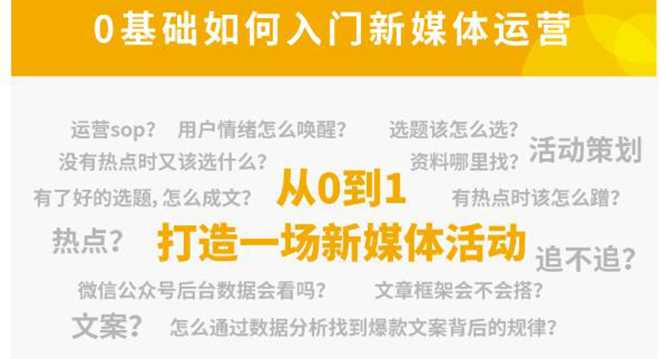 新媒体运营系列课，课程零基础入门，解锁高薪职业必备的四项技能-全网VIP网赚项目资源网_会员赚钱大全_中创网_福缘网_冒泡网