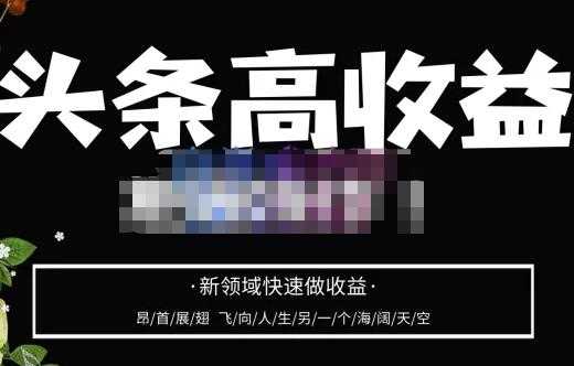 图片[1]-头条高收益批量操作，2023新领域快速做收益，头条号零基础轻松上手-全网VIP网赚项目资源网_会员赚钱大全_中创网_福缘网_冒泡网