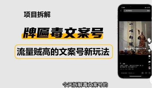 2023抖音快手毒文案新玩法，牌匾文案号，起号快易变现-全网VIP网赚项目资源网_会员赚钱大全_中创网_福缘网_冒泡网