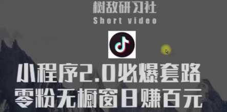 树敌研习社6月抖音赚钱课程：抖音小程序2.0必爆套路零粉无橱窗日赚百元玩法-全网VIP网赚项目资源网_会员赚钱大全_中创网_福缘网_冒泡网