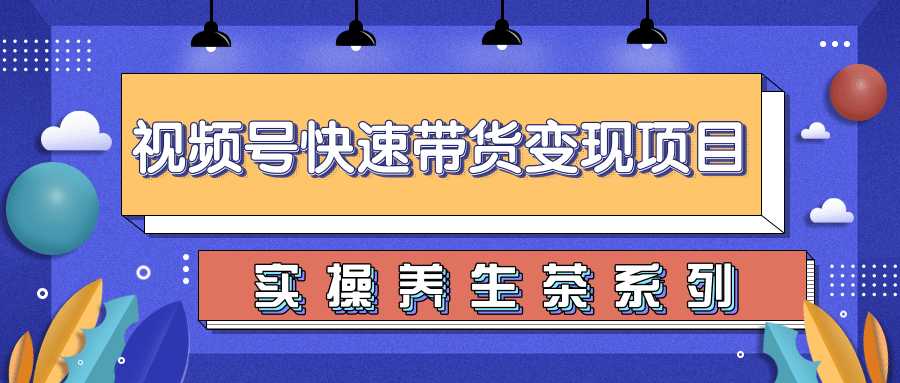 柚子视频号带货实操变现项目，零基础操作养身茶月入10000+-全网VIP网赚项目资源网_会员赚钱大全_中创网_福缘网_冒泡网